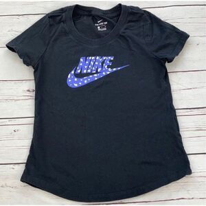 The Nike Tee Girls Black Short Sleeve Tee Purple Nike Graphic Size M